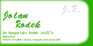 jolan rodek business card